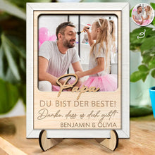 Load image into Gallery viewer, Papa, You Are The Best! - Personalized 2-Layered Wooden Plaque With Stand - Gift for Dad, Grandpa, and Loved Ones Wooden Plaque PopCulturePrints