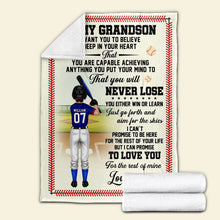 Load image into Gallery viewer, Personalized Baseball Love Blanket for Grandson Blanket PopCulturePrints
