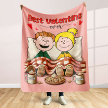 Load image into Gallery viewer, Personalized Valentine's Day Gifts - Valentine's Couple Blanket - Custom Names Blanket PopCulturePrints