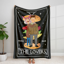 Load image into Gallery viewer, Personalized Couple Blanket - The Lovers Design Blanket PopCulturePrints