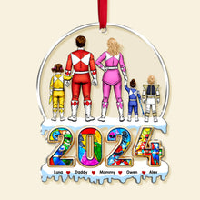 Load image into Gallery viewer, Personalized Family Acrylic Ornament: Superhero Theme for 2024 Ornament PopCulturePrints