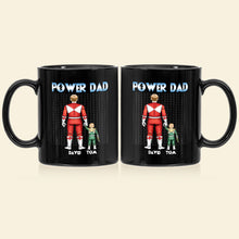 Load image into Gallery viewer, Custom Super Dad Black Mug - Perfect Gift for Father's Day Coffee Mug PopCulturePrints