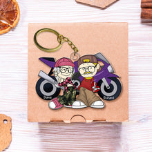 Load image into Gallery viewer, Custom Motorcycle Couple Keychain - Personalized Valentine's Day Gifts for Adventurers Keychains PopCulturePrints