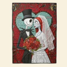Load image into Gallery viewer, Love's Embrace: Personalized Couple Wedding Blanket - Unique Gift for Newlyweds Blanket PopCulturePrints