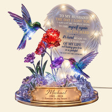 Load image into Gallery viewer, Forever in My Heart - Personalized Hummingbird Couple Light Box