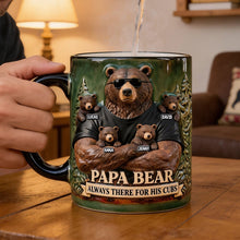 Load image into Gallery viewer, “Papa Bear: Always There for His Cubs” - Strong Protective Bear Dad Magic Mug - Personalized Gift for Dads, Grandpas, and Fathers Coffee Mug PopCulturePrints