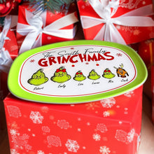 Load image into Gallery viewer, Personalized Grinch Family Christmas Plate Resin Plate PopCulturePrints
