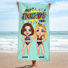 Load image into Gallery viewer, Custom Best Friends Beach Towel - Personalized Gift for BFFs Beach Towel PopCulturePrints