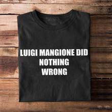 Load image into Gallery viewer, Luigi Mangione Supporter Tee - Bold Statement Shirt Shirts PopCulturePrints