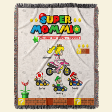 Load image into Gallery viewer, “You Are The Tops!” - Personalized Woven Blanket for Super Moms - Custom Gift for Mom, Grandma & More Blanket PopCulturePrints