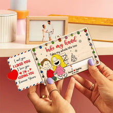 Load image into Gallery viewer, Personalized Couple Ornament | Hand in Hand Design | Valentine's Day Gifts Ornament PopCulturePrints