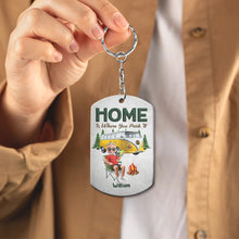 Load image into Gallery viewer, "Adventure Awaits!" - Personalized Keys To The Camper Aluminum Keychain - Perfect Gift for Couples and Campers Aluminum Keychain PopCulturePrints