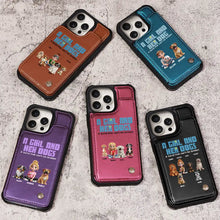 Load image into Gallery viewer, A Girl And Her Dogs - Personalized Leather Flip Wallet Phone Case - A gift that celebrates the bond between a girl and her dogs Leather Flip Wallet Phone Case PopCulturePrints