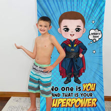 Load image into Gallery viewer, Personalized Superhero Kid Beach Towel - Your Unique Power Beach Towel PopCulturePrints