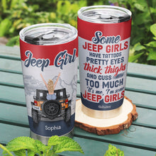 Load image into Gallery viewer, Personalized Jeep Girls Tumbler - Custom Name Travel Mug Tumbler Cup PopCulturePrints