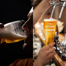 Load image into Gallery viewer, This Dad Belongs To Papa - Personalized Pilsner Glass for Father's Day Pilsner Glass PopCulturePrints