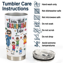 Load image into Gallery viewer, Livin' That Grandma Life - Personalized 3D Inflated Effect Tumbler - Perfect Gift for Grandma Tumbler PopCulturePrints