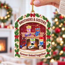 Load image into Gallery viewer, Forever Linked Together: Personalized Brothers and Sisters Christmas Stockings Acrylic Ornament - Unique Gift for Family