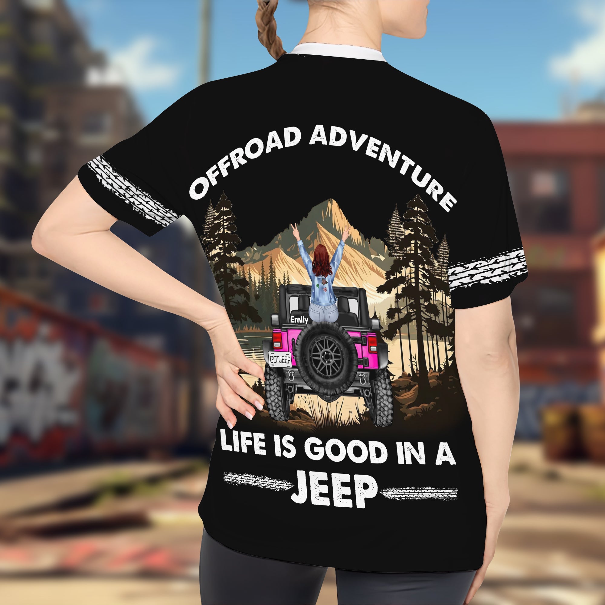 Personalized Jeep Girl Cap with Sunflower and Custom Name AOP Products PopCulturePrints