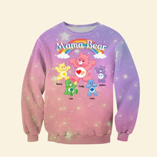 Load image into Gallery viewer, Custom Mama Bear T-Shirt with Kids' Names AOP Products PopCulturePrints