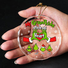 Load image into Gallery viewer, Custom Grandma Ornament - Grandkids Stole My Heart Design Ornament PopCulturePrints