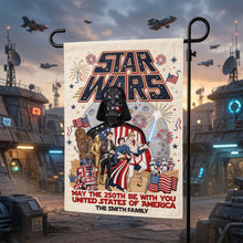 Load image into Gallery viewer, “May the 250th Be With You” - USA 250th Anniversary Garden Flag - Personalized Gift for Star Wars Fans & Patriotic Families Garden Flag PopCulturePrints