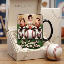 Load image into Gallery viewer, We Caught The Best Mom - Personalized Proud Baseball Mom Magic Coffee Mug Coffee Mug PopCulturePrints