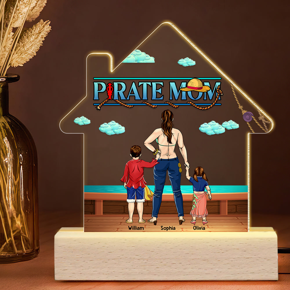 Personalized Pirate Mom LED Light - Custom Gift for Mother's Day Led Night Light PopCulturePrints