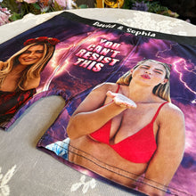 Load image into Gallery viewer, Personalized Couple Boxer: You Can't Resist! Boxer Briefs PopCulturePrints