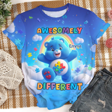 Load image into Gallery viewer, "Awesomely Different" - Personalized Autism Awareness Shirt AOP Products PopCulturePrints