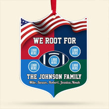 Load image into Gallery viewer, Personalized Family Football Fan Ornament Ornament PopCulturePrints