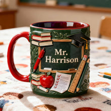 Load image into Gallery viewer, "Teaching is a Work of Heart" - Personalized Teacher Appreciation Accent Mug - Perfect Custom Gift for Teachers Coffee Mug PopCulturePrints