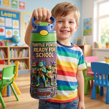 Load image into Gallery viewer, Turtle Power: Ready for School - Personalized 12oz Colorful Kid Tumbler Gift Tumbler Cup PopCulturePrints