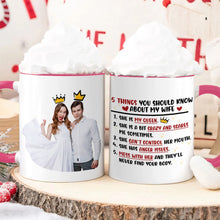 Load image into Gallery viewer, Personalized Couple Mug: 5 Things You Should Know About My Wife Coffee Mug PopCulturePrints