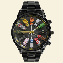 Load image into Gallery viewer, “Drive Your Passion!” - Mighty Trucks Men's Watch - Personalized Gifts for Truck Lovers Men's Watch PopCulturePrints