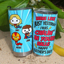 Load image into Gallery viewer, Funny Personalized Superhero Tumbler - Happy Father's Day Gift Coffee Mug PopCulturePrints