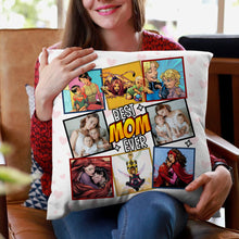 Load image into Gallery viewer, Custom Comic Style Photo Pillow - Best Mom Ever Gift Pillow PopCulturePrints