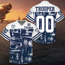 Load image into Gallery viewer, Custom Trooper Themed Navy Starship Jersey AOP Products PopCulturePrints