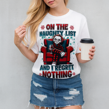 Load image into Gallery viewer, On The Naughty List Shirt - Perfect for Holiday Cheer Shirts PopCulturePrints