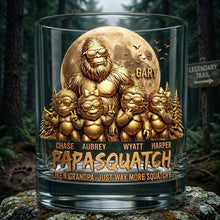 Load image into Gallery viewer, Like A Dad, Just Way More Squatchy - Personalized Round Glass for Dad Glass PopCulturePrints