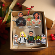 Load image into Gallery viewer, Personalized Sci-Fi Themed Couple Ornament - Perfect Valentine's Day Gifts and Christmas Gift Ornament PopCulturePrints