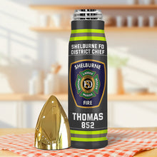 Load image into Gallery viewer, Custom Firefighter Bullet Tumbler - Personalized Fire Station Gift with Name & Number Tumbler Cup PopCulturePrints