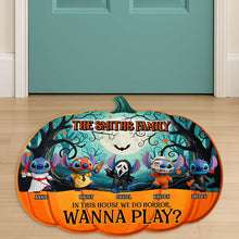 Load image into Gallery viewer, Cute Pumpkin Family Doormat - Personalized Decor for Halloween Lovers Doormat PopCulturePrints