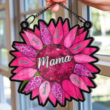 Load image into Gallery viewer, Nana’s Family Sunflower of Love - A Personalized Suncatcher Ornament for Nana and Her Loved Ones Suncatcher Ornament PopCulturePrints