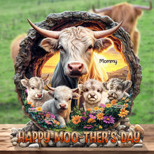Load image into Gallery viewer, “Happy Moo-ther's Day” - Custom Personalized Plaque for Moms & Grandmas Shaped Plaques PopCulturePrints