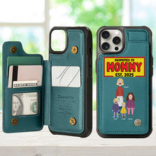 Load image into Gallery viewer, Promoted to Daddy Personalized Leather Flip Wallet Phone Case - Unique Gift for New Dads Phone Case PopCulturePrints