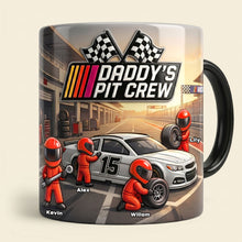 Load image into Gallery viewer, “Daddy’s Pit Crew: Rev Up Your Mornings!” - Personalized Coffee Mug for Dads and Grandpas Coffee Mug PopCulturePrints