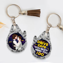 Load image into Gallery viewer, Personalized Drive Safe Keychain for Couples Keychains PopCulturePrints