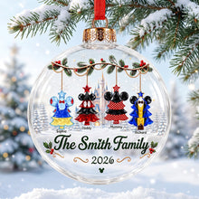 Load image into Gallery viewer, "Family Traditions Wrapped in Love" - Personalized Snowball Acrylic Ornament - Unique Christmas Gift for Mom, Dad, Family, and Friends