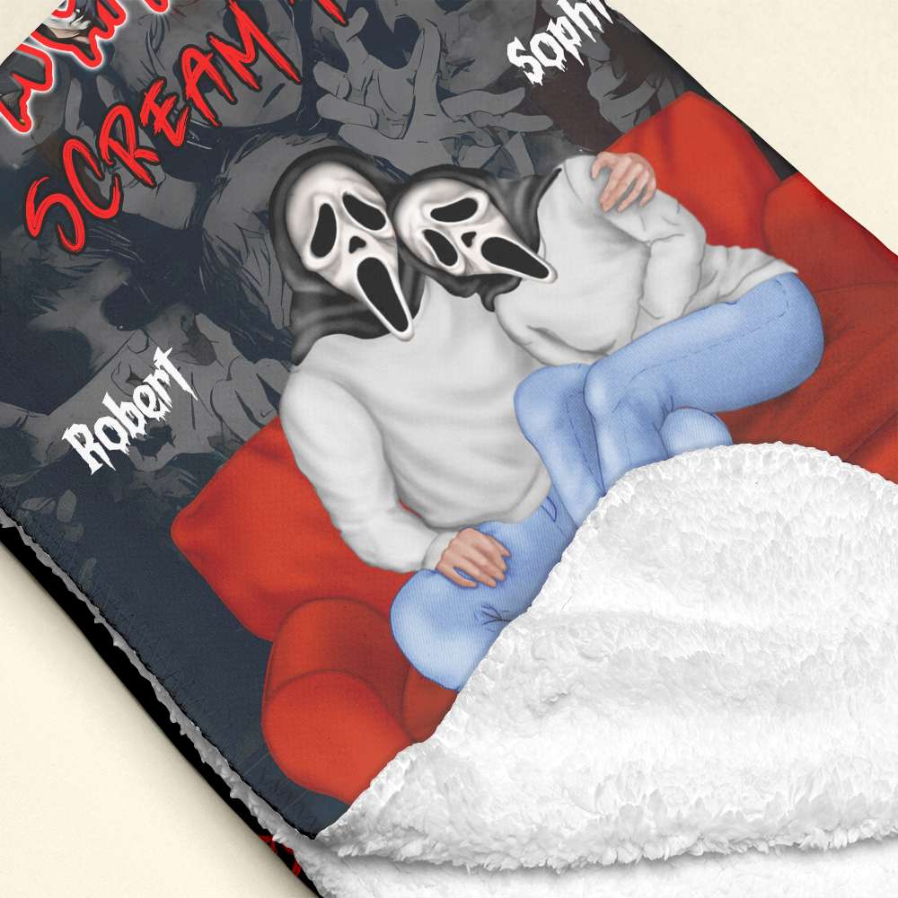 Custom Horror Movie Blanket for Couples - Personalized Valentine's Day Gifts Blanket PopCulturePrints